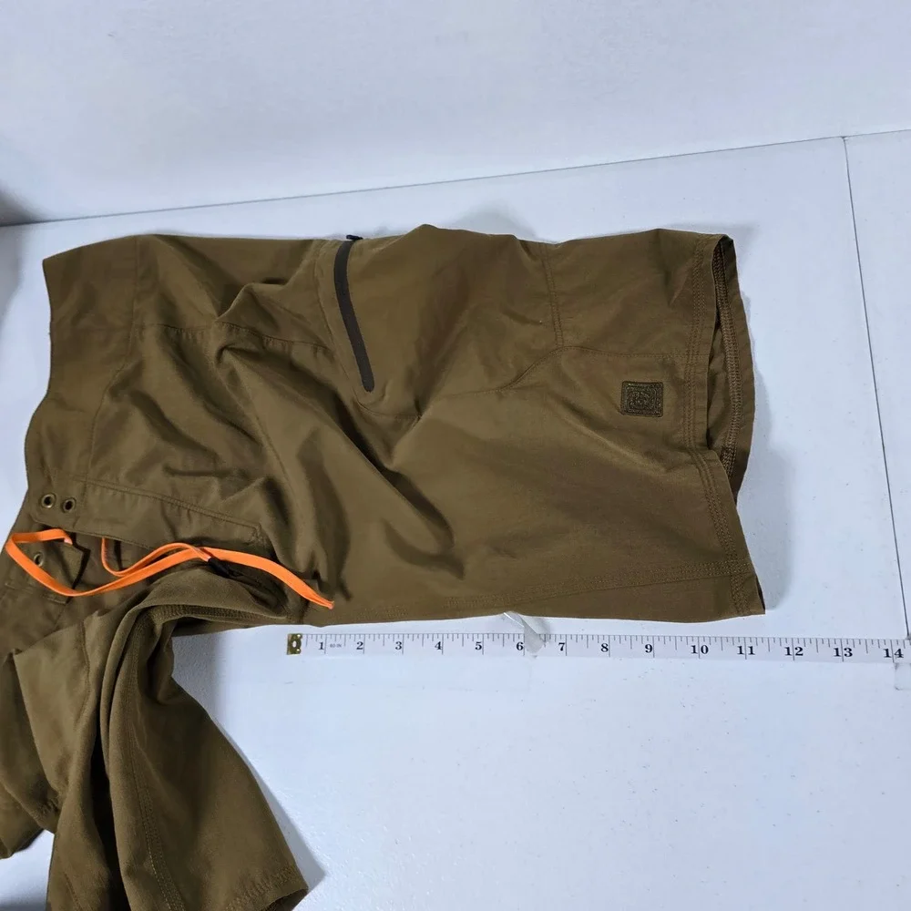 5.11‎ Tactical Men's Cargo Ripstop Shorts Tan Zip Pockets Drawstring Size 38